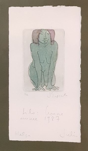 null ZAPATA Julio (né en 1932)

Femme verte à genoux

Eau forte signée en bas à droite,...