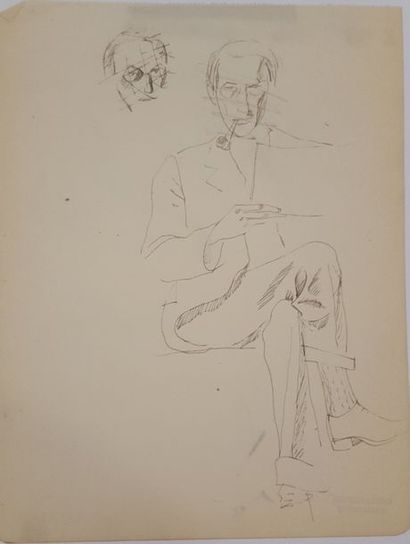 null CHAS-LABORDE (1886-1941)

Portrait d'André Gide,

Dessin au crayon sur papier,...