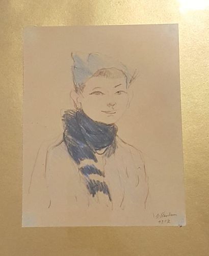 null FLANDRIN Jules-Léon (1871-1947)

Portrait d'un jeune garçon à l'écharpe,

crayon...