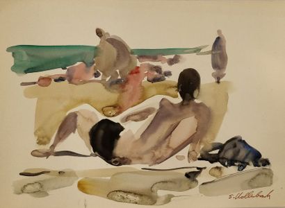 null HOLLERBACH Serge (né en 1923) 

La plage

aquarelle signée en bas à droite 

21...