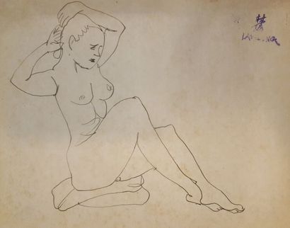 null LAM-DONG (1920-1987) 



Nus féminins assis, 



Deux dessins à l'encre brune...