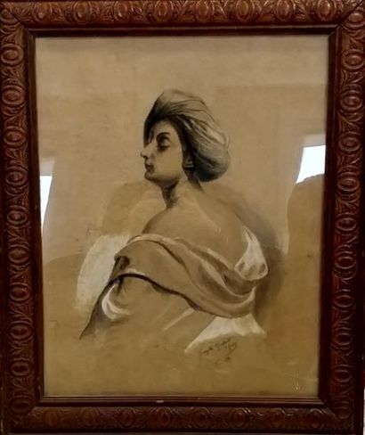 null GOULARD Georgette (XIXe siècle)

Portrait de femme au turban.

Fusain et estompe...