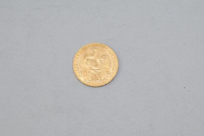 null Pièce en or de 20 francs au Coq, 1913.

Avers : profil droit de Marianne coiffée...