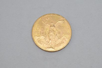 Pièce en or 50 pesos mexicains - 1821-1947

TB...