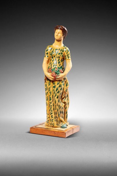 null André METTHEY (1871-1920)

« Jeune femme aux pampres ».

Sculpture en céramique...