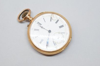 null Montre de gousset en or jaune 18K (750) à remontoir, compteur des secondes à...