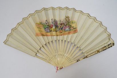 null Joyeuse compagnie

Eventail, la feuille en papier chromolithographié d'un groupe...