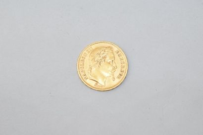 null Pièce en or de 20 francs Napoléon III tête lauré.

1868 A (TTB à SUP)

Poids...