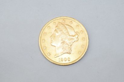 null Pièce en or de 20 dollars "Liberty Head - Double Eagle" avec devise 1900 (TTB).

Poids...