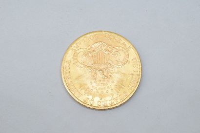 null Pièce en or de 20 dollars "Liberty Head - Double Eagle" avec devise 1900 (TTB).

Poids...