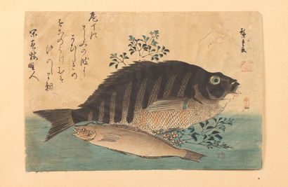  Japan, two woodblock prints, by Utagawa Hiroshige (1797-1858), most probably late... Gazette Drouot