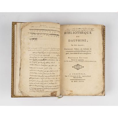  ALLARD (Guy).
Bibliothèque du Dauphiné. Contenant l'histoire des habitants de cette... Gazette Drouot