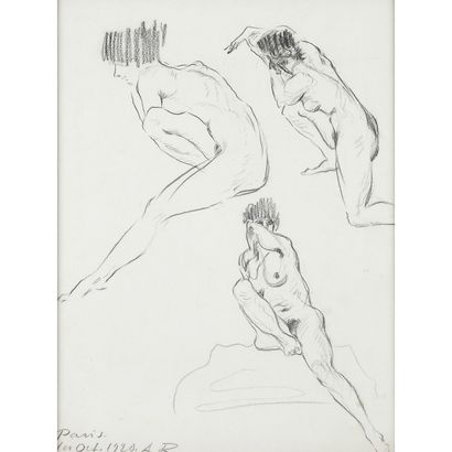  ALEXANDRE ROUBTZOFF (1884-1949)
STUDY OF NUDES
SKETCH OF NUDES
Charcoal drawing... Gazette Drouot