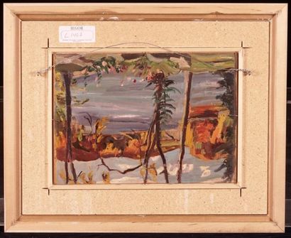 null BURTON, Ralph Wallace (1905-1983)
Landscape (back: landscape)
Oil on panel
Signed...