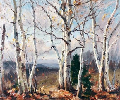 GARSIDE, Thomas (1906-1980)
« Birches »
Huile...