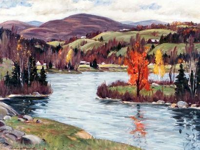 null GARSIDE, Thomas (1906-1980)
" Rivière du gouffre, Baie St-Paul P.Q. "
Oil on...