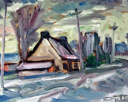 AYOTTE, Léo (1909-1976)
Houses
Oil on panel
Signed...