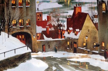 null TOUGAS, Pierre (1949 - )
" Crépuscule, côte de la montagne, Québec ", 2004
Watercolour...