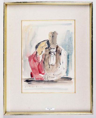null BEAULIEU, Paul Vanier (1910-1996)
Couple
Aquarelle sur papier
Signée en bas...