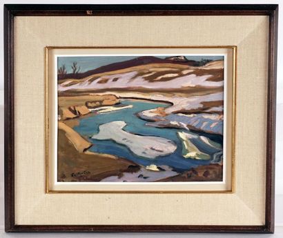 null BURTON, Ralph Wallace (1905-1983)
"Stone Creek near Poltimore,Que." 
 Oil on...