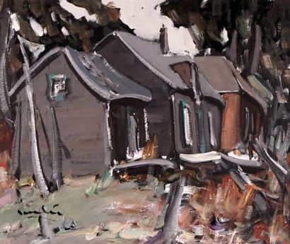 null CANTIN, Roger (1930 - 2018)
" Maisons ", 1987
Acrylic on panel 
Signed lower...
