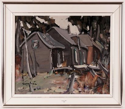 null CANTIN, Roger (1930 - 2018)
« Maisons », 1987
Acrylique sur panneau 
Signée...
