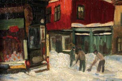 null FIELDING-DOWNES, Lionel (1900-1972)
Montréal après la tempête
Huile sur isorel
Signée...