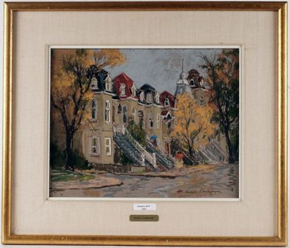 null CHAMPAGNE, Horace (1937-)
"Dans la pluie, sur Grande-Allée Est, Quebec"
Pastel
Signé...