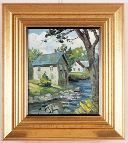null TATOSSIAN, Armand (1951-2012)
" Lachute "
Oil on canvas
Signed lower left: A....