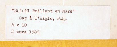 null CHAMPAGNE, Horace (1937-)
« Soleil Brillant en Mars », 1998
Pastel 
Signée en...