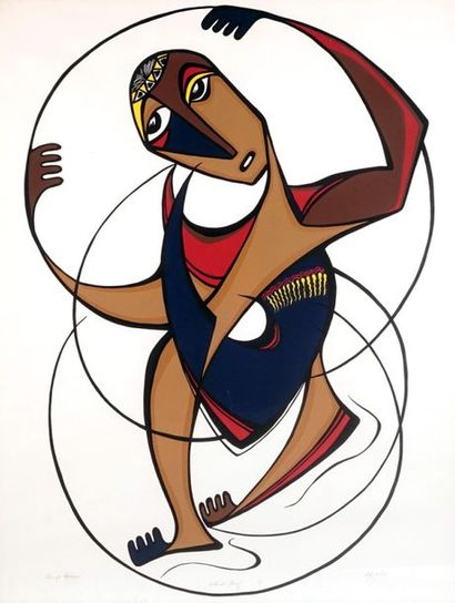 null ODJIG, Daphne (1919 - 2016) N-1177
« Hoop Dancer »
Lithographie 
Signée et datée...