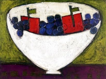 null LANTEIGNE, Danielle (1959 - )
« Fruits sur fond vert »
Huile et acrylique sur...