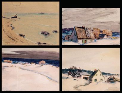 null DUGUAY, Rodolphe (1891-1973)
Paysages
Suite de trois aquarelles
Signées: R....