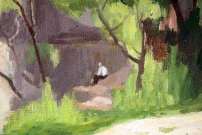 null NEUMANN, Ernest (1907 - 1955)
Homme au bord d’un étang
Huile sur toile
Signée...