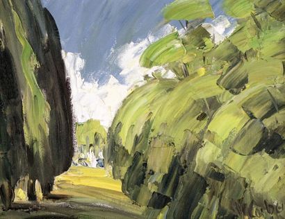 null CORBEIL, Wilfrid (1893 – 1979)
"Bois épais"
Acrylique sur toile
Signée en bas...