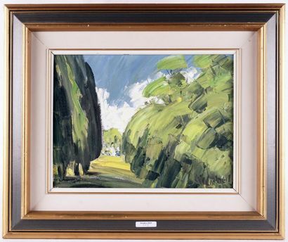 null CORBEIL, Wilfrid (1893 - 1979)
"Thick wood"
Acrylic on canvas
Signed lower right:...