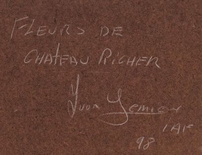 null LEMIEUX, Yvon (1949 - )
« Fleurs de château Richer », 1998
Acrylique sur panneau
Signée...