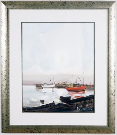 null PERRON, Jimmy (Active XXIst century)
" Light on schooners "
Acrylic on canvas
Signed...