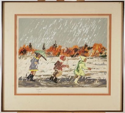 null MASSON, Henri Léopold (1907-1996)
Sous la pluie au printemps
Lithographie
Signée...