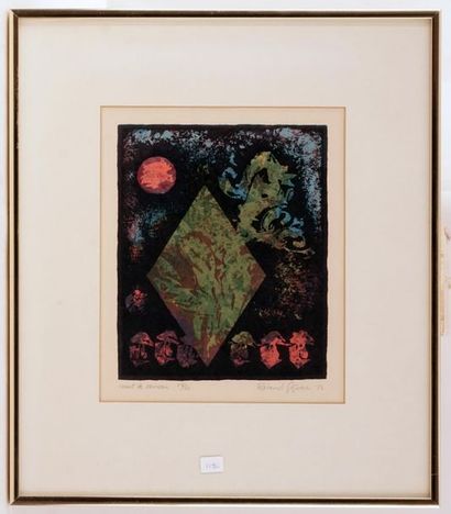 null GIGUÈRE, Roland (1929-2003)
"Nuit de carreau"
Lithographie
Signée et datée en...