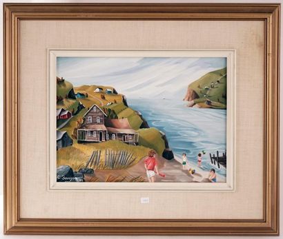 null BOURGOIN, Clarence (1946-)
« Un coin de plage », 1988
Huile sur toile
Signée...