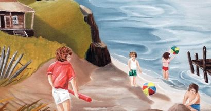 null BOURGOIN, Clarence (1946-)
" Un coin de plage ", 1988
Oil on canvas
Signed and...