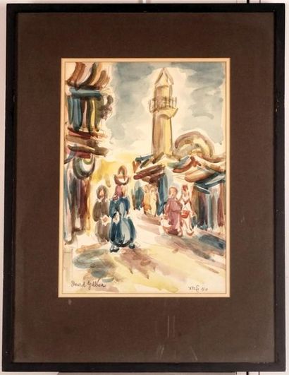 null GILBOA, David (1910-1976)
Set of three works of daily life scenes
Watercolour...