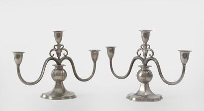 null ANDERSEN, Just (1884-1943) - DANEMARK
Paire de chandeliers à trois branches...