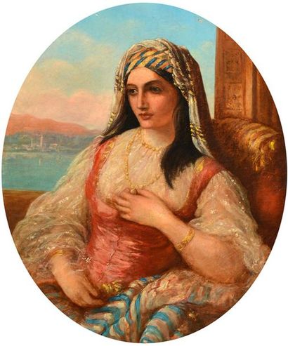 null ÉCOLE EUROPÉENNE (XIXe s.)
Portrait d'une femme
Huile sur toile
61 x 50 cm -...