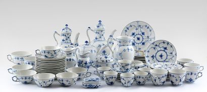 null ROYAL COPENHAGEN - BLUE FLUTED Ensemble de partie de service à thé en porcelaine...