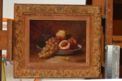 null HARVEY, C. (Actif fin XIXe - début XXe)
Nature morte
Paire d'huiles sur toile
Signées...