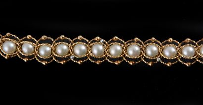 null OR 14K ET PERLES
Bracelet en or jaune 14K serti de 21 perles.
Poids : 23.25...