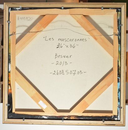 null BESNER, Dominic (1965-)
"Les mascarones"
Acylic on canvas
Signed on the lower...