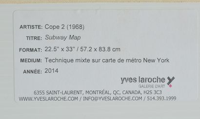 null COPE 2 (Fernando Carlo, dit) (1968-)
 "Subway Map", 2014
Mix media on New-York...